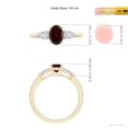 thumbnail image 5 of ANGARA Natural Oval Garnet Three Stone Ring with Pear Diamonds in 14K Yellow Gold (7x5mm Garnet) | January Birthstone, Anniversary, Jewelry Gift for Women | Natural Garnet Ring (Ring Size - 8), 5 of 8