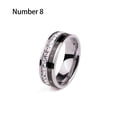 thumbnail image 4 of QualitChoice Ring Roman Numerals Jewelry Fashion Carbon Wedding Charm Couple Inlay Polished Rings Simple Personality Golden Steel Color 8# 1Set, 4 of 6