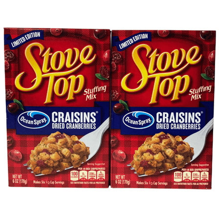 Stove Top Craisins Dried Cranberries Stuffing Mix Limited Edition, 6 oz Box - 2 Pack