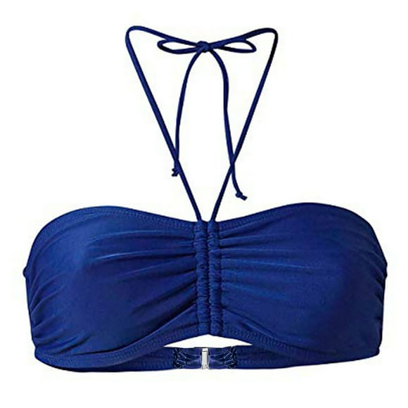 DondPO Bikini Tops for Women Womens Swimsuits Women's Summer Mix & Plain Bikini Bandeau Top Swimwear Beachwear Womens Bikini Tankini Tops for Women Blue 4XL