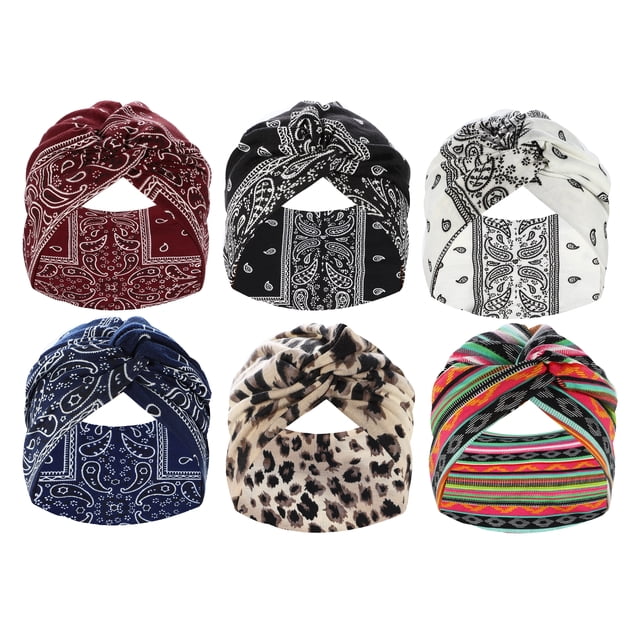 6 pañuelos elásticos anchos Unique Bargains para yoga turbante 24x8cm multicolor para mujer y niña