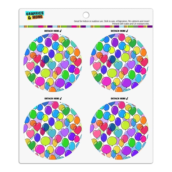 Colorful Balloons Pattern Refrigerator Fridge Locker Vinyl Circle Magnet Set
