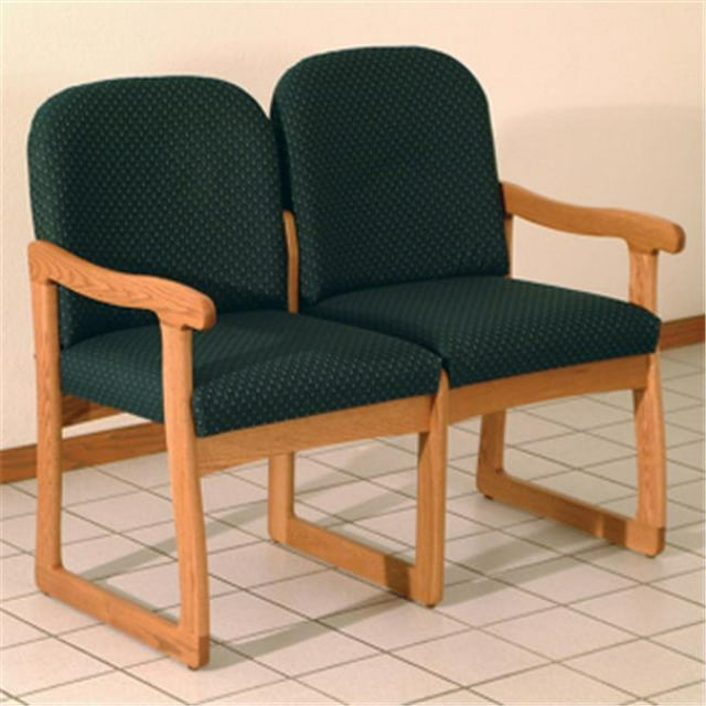 Wooden Mallet DW8-2MOAG Prairie Two Seat Sofa in Medium Oak - Arch Green