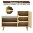thumbnail image 7 of 2-in-1 Shoe Storage Bench & Shoe Cabinets Natural Rattan with Padded Seat and Adjustable Shelf, Home Entrance Shoe Rack for Hallway Bedroom Living Room Dorm and Small Apartment, 7 of 7