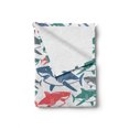 thumbnail image 2 of Shark Soft Flannel Fleece Throw Blanket, Colorful Underwater Fish Pattern Masters Survival Predators Dangerous Nature, Cozy Plush for Indoor and Outdoor Use, 50" x 60", Multicolor, by Ambesonne, 2 of 6