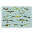 thumbnail image 2 of Fishing Cutting Board, Fishing Tackle Bait for Spearing Trapping Catching Aquatic Animals Molluscs Design, Decorative Tempered Glass Cutting and Serving Board, Large Size, Multicolor, by Ambesonne, 2 of 5
