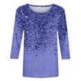thumbnail image 4 of Homenesgenics Womens Tops under $5 Women's Printed Round Neck Pullover Long Sleeved Casual Tops for Women Sequined Plus Size Tunic Tops Womens Tops under $10, 4 of 5