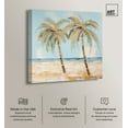 thumbnail image 2 of Painting Palm Trees Tropical Bathroom Canvas Wall Art by Art Remedy, Gallery Wrapped, 30"x30", 2 of 7