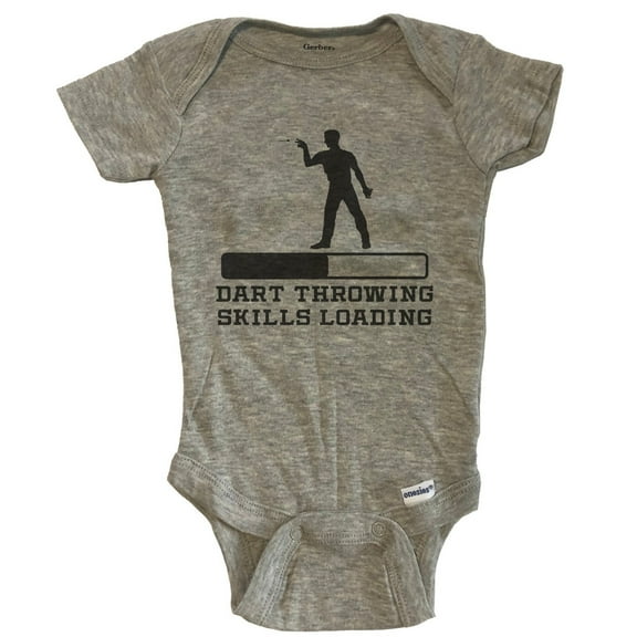 Dart Throwing Skills Loading Funny Darts Humor Baby Bodysuit - Grey