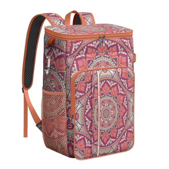 Traditional Meditation Harmony Mandala Cooler Backpack - 20L Insulated Leakproof Backpack for Camping & Beach