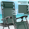 thumbnail image 4 of Magshion Zero Gravity Lounge Chairs Set of 2, Adjustable Recliners with Side Tray & Headrest, Folding for Outdoor Patio Lawn Beach, Forest Green, 4 of 11