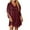 Wine-02, variant on perfectbot Women's Half Sleeve Party Dresses Casual Loose V-Neck Knee-Length Dress 2025 Trendy Clothes