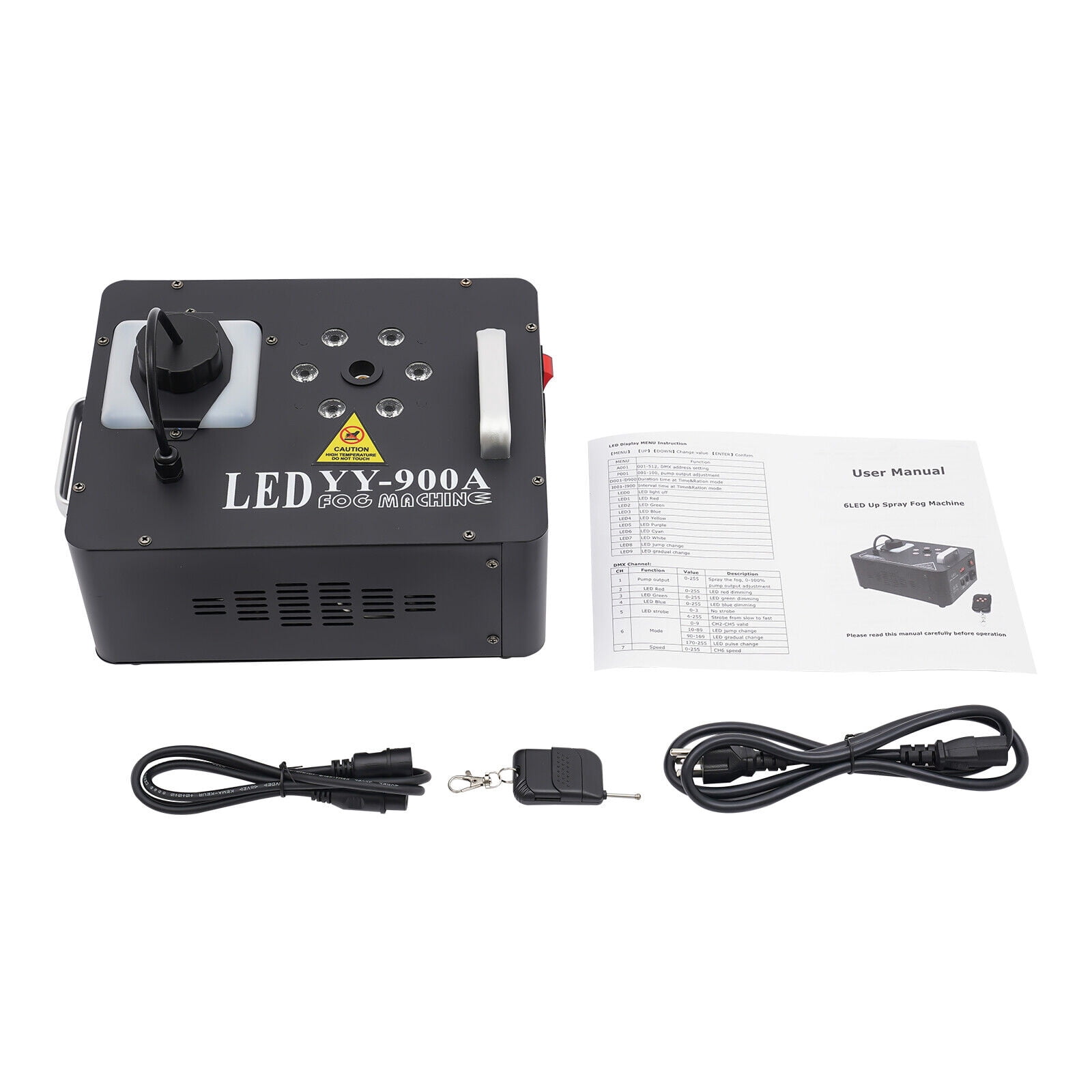 3in1 RGB 6 LED Smoke Fog Machine Pyrotechnic Light Effect Smoke Machine 1200W
