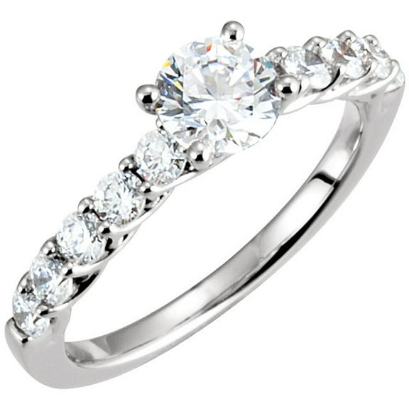 Pompeii 1 1/4 Ct Diamond Woven Design Engagement Ring 14k White Gold Round Cut (H,I1-I2)