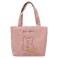 thumbnail image 2 of Bolsa de mano con estampado de oso de dibujos animados de pana para mujer de otoño de hombro con asa superior Sywqhk Para Estrenar, 2 of 8
