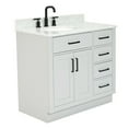thumbnail image 5 of Ariel Hepburn 37 In. Left Offset Oval Sink Vanity With 0.75 In. Carrara White Countertop In Grey, 5 of 10