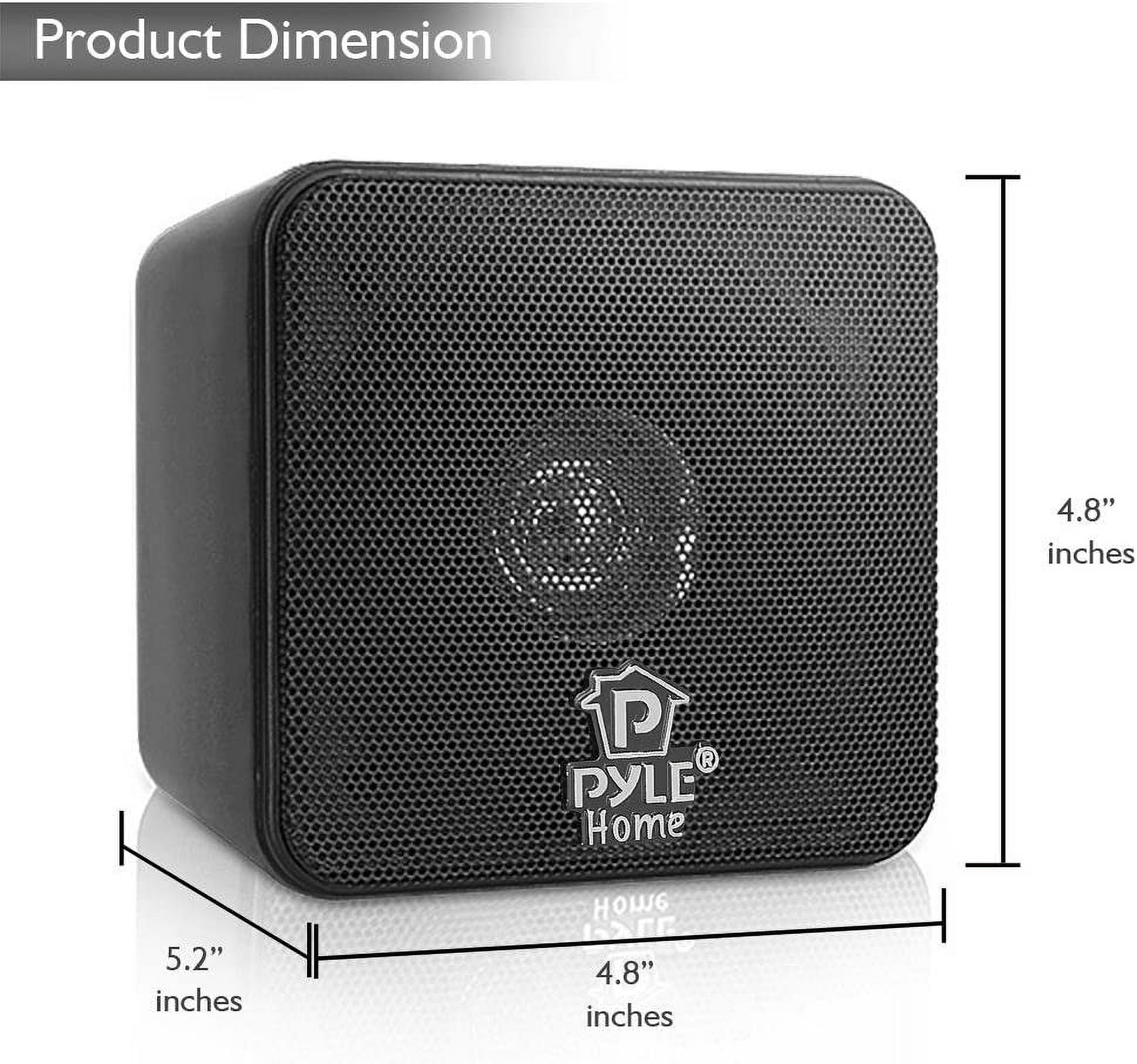 Pyle Home 4 Mini Cube Bookshelf Speakers-Paper Cone Driver, 200 Watt Power, 8 Ohm Impedance, Video Shielding, Home Theater Application and Audio Stereo Surround Sound System - 1 Pair -PCB4BK (Black) - image 2 of 6