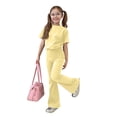 thumbnail image 2 of BVWKPCV Size 7-13y Girls Clothes 2 Piece Cute T-Shirt Tops & Flare Pants Size 8-13 Years Old Yellow 2-3Y, 2 of 7