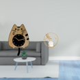 thumbnail image 2 of Reloj de pared decorativo con forma de gato, de madera, colgante, con estatua de bola de cristal, de acrílico y hierro. Silencioso, artístico y modern, 2 of 8