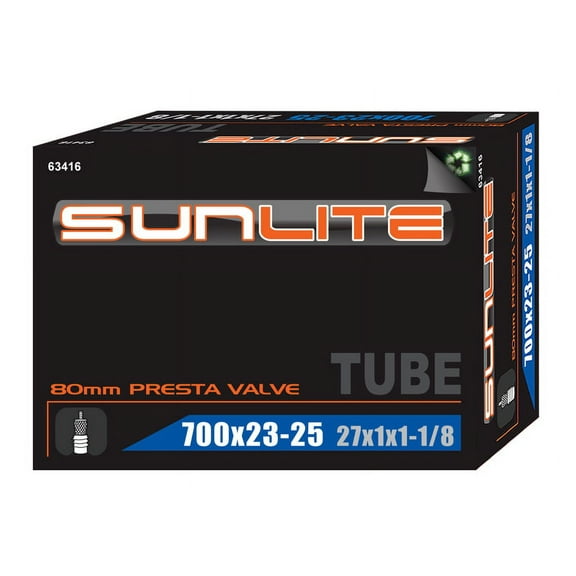 Sunlite Bicycle Tube 700c x 23-25 (27" x 1) 80mm Valve Track Fixed Road