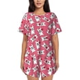 thumbnail image 1 of Balery French Bulldog And Heart Conjunto de Pijama para Mujer con Estampado, Dos Piezas de Manga Corta y Shorts, Ropa de Dormir Suave con Cuello Redondo y Bolsillos-Small, 1 of 6