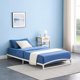 thumbnail image 4 of 6-pulgada tamaño individual size low marco de cama heavy-duty metal platform no box spring noise-free non-slip fácil montaje blanca, 4 of 7
