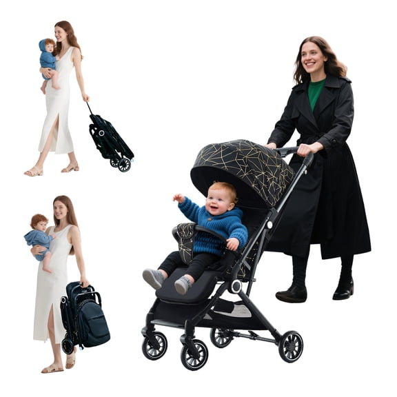 Compact Baby Stroller Travel Toddler Seat Pushchair, Portable Lightweight Baby Stroller with 5-Point Harness