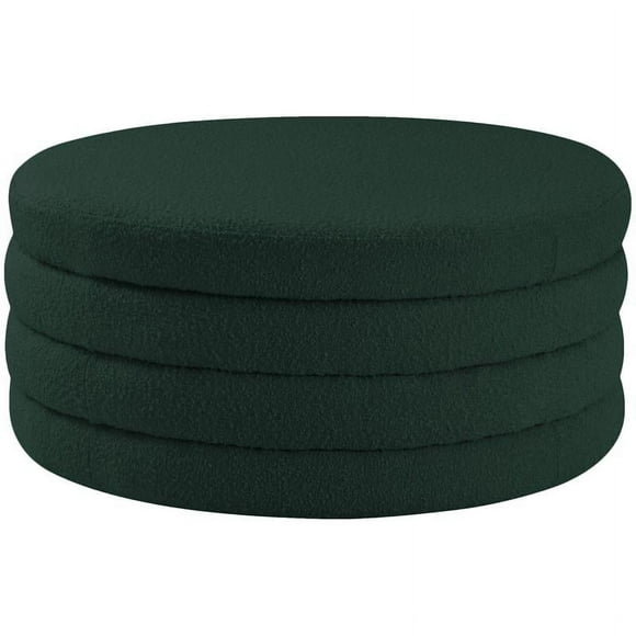 Meridian Furniture Aphia Green Boucle Fabric Ottoman/Coffee Table