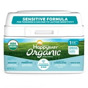 Happy Baby Organics, Stage 1 Sensitive Organic Infant Formula with Iron Milk Based Powder, 21 oz Tub