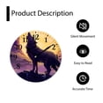 thumbnail image 4 of 12 Inch Wall Clock Battery Operated Silent Clock Decorative for Office, Kitchen, Outdoor, Living Room，Howling Wolf and Yellow Moon Print, 4 of 4
