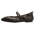 thumbnail image 2 of Women's Square Toe Mary Jane Flats, Soft Leather, Buckle Closure, Casual Shoes, 2 of 17