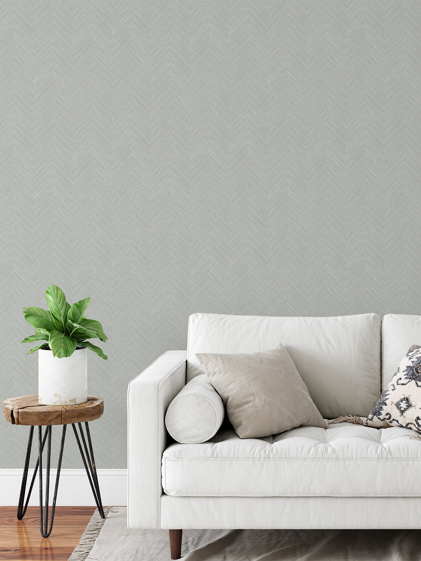 Nuwallpaper Taupe and Blue Sampson Peel & Stick Wallpaper