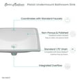 thumbnail image 3 of Plaisir 21 Rectangular Under-Mount Bathroom Sink, 3 of 10