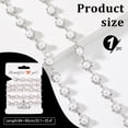 thumbnail image 2 of 0.9 Yards Rhinestone Pearl Flower Chain 0.4 inch Wide Trim Rhinestone Chain Trim Chain Pearl Trim Applique for Wedding Dress Sewing Crafts Bridal Costume Embellishment DIY Decor Silver 1pc, 2 of 7