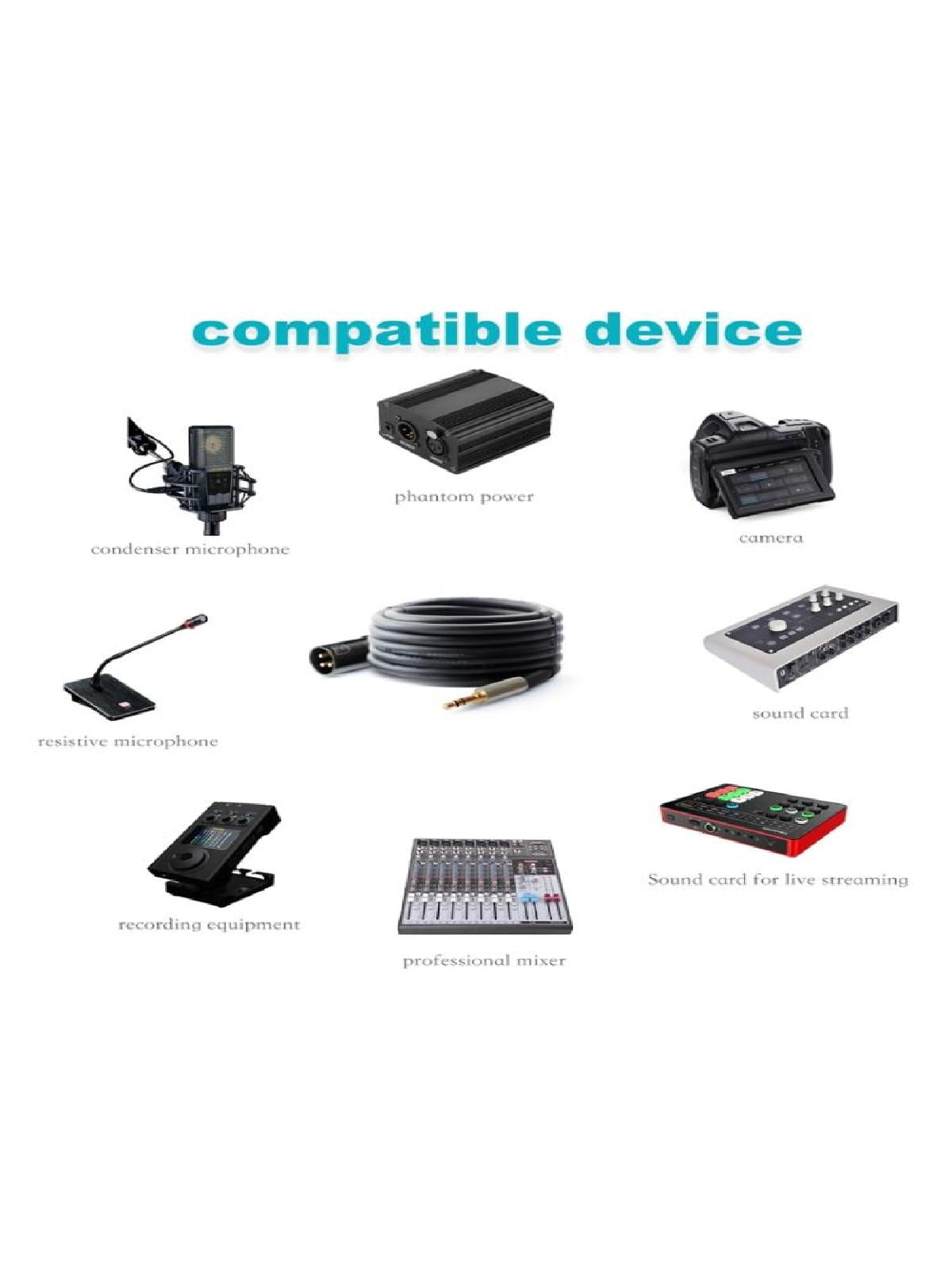 Universal 3.5mm Male to XLR Male Adapter Cable Microphone Cord Connect Devices for Mixing Console Power Amplifier