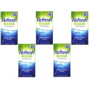 5 Pack - Refresh Relieva Lubricant Eye Drops, Lubricates & Protects Dry Eyes, 0.33 FL OZ