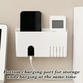 thumbnail image 6 of Wall Mounted Remote Control Storage Box, Bedside Mobile Phone Charging Holder with Drain Holes, Acrylic Hanging Organizer for TV Remote and Small Accessories, 6 of 6
