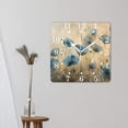 thumbnail image 3 of 14 Inch Wall Clock Battery Operated Square Clock for Office, Kitchen, Outdoor, Living Room,Watercolor Floral Purple Flowers Exquisite, 3 of 4