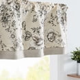 thumbnail image 1 of Cortina Visillo Mezcla de Poliéster Jinchan Estilo Rústico para Ventana con Estampado Floral para Cocina y Sala - Capa Doble Opaca de 40 cm - Travesaño con Bolsillo en Negro sobre Beige, 1 of 9