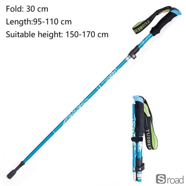 Bastones De Senderismo Plegables Ajustables De Aleación De Aluminio, Bastones De Trekking Ultraligeros De 5 Secciones Para Montañismo, Caminata Y Camping