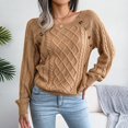 thumbnail image 4 of Tricot pour Femmes Automne Hiver Décontracté Col Carré Manches Longues Léger, 4 of 8