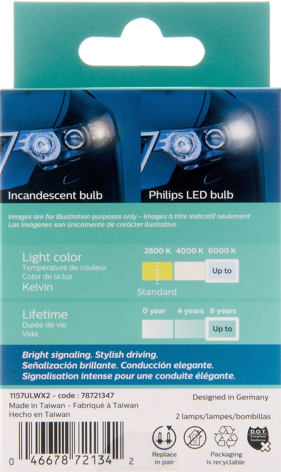 Philips Ultinon LED 1157WLED, Bay15D, Plastic, Always Change In Pairs! 