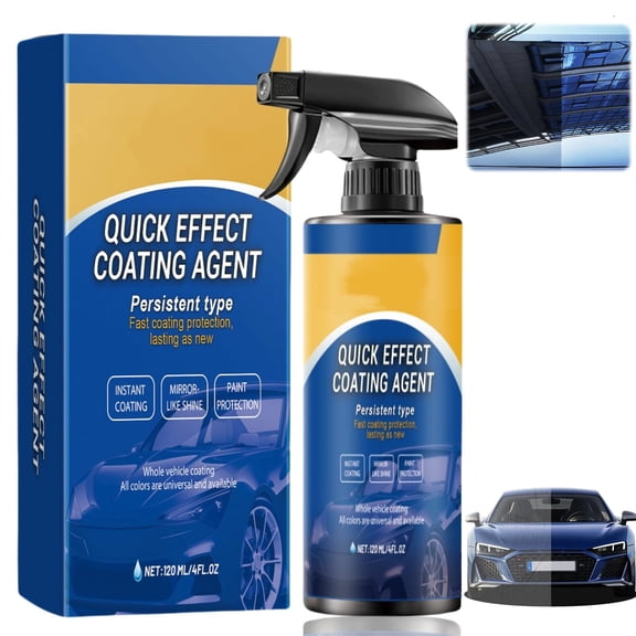 2026 New Car Coating Spray, Quick Waterless Wash Wax Coat, Polish Spray Waterless Wash Wax,Rinseless Effect Cleaning Agent for Auto Detailing Polish,120 mL*1