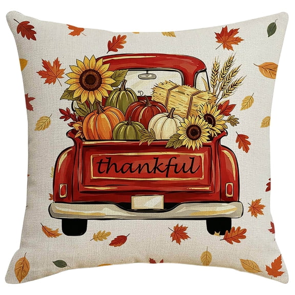 Btomtd Pumpkin Pillow Covers 18 x 18 for Thanksgiving, Fall Decorative Pillow Cases, Soft Couch Cushion Covers for Sofa Bedroom, C