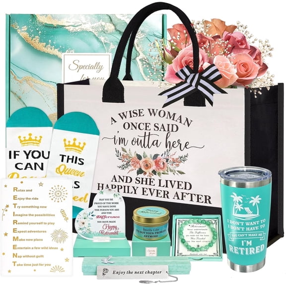 Retirement Gifts for Women 2025, Best Happy Retirement Gifts for Coworker Teacher Nurse Boss Friend Mom Grandma Retirees, Funny Retirement Gift for Woman, Cool Retired Gift Baskets for Women