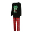 thumbnail image 2 of Seyurigaoka Family Matching Christmas Pajamas Outsuit, Elf Print Tops with Plaid Pants, 2 of 9
