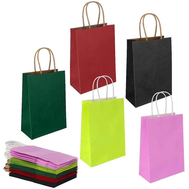 20 piezas bolsas de papel con asas, bolsa de regalo gruesa para recuerdo de boda de fiesta kaili Sencillez
