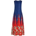 thumbnail image 4 of Outfmvch red dress Plus Size Print Daily Casual Sleeveless Vintage Bohemian V Neck Maxi Dress womens dresses fall dresses, 4 of 8