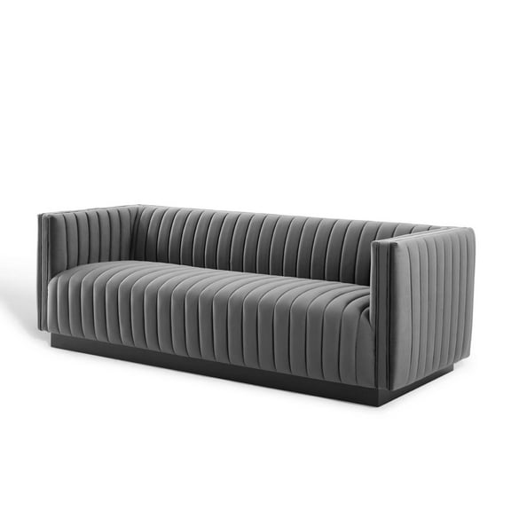 Modular Sofa Couch, Grey Gray, Velvet, French Living Lounge Cafe Lobby Hospitality Restaurant, Modern Contemporary Boutique HB33281