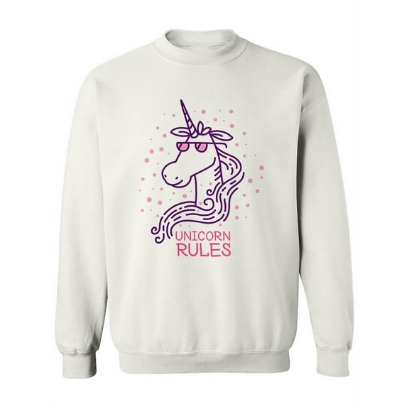 "Unicorn Rules" Design. Sweatshirt Women -Image by Shutterstock, Female Small